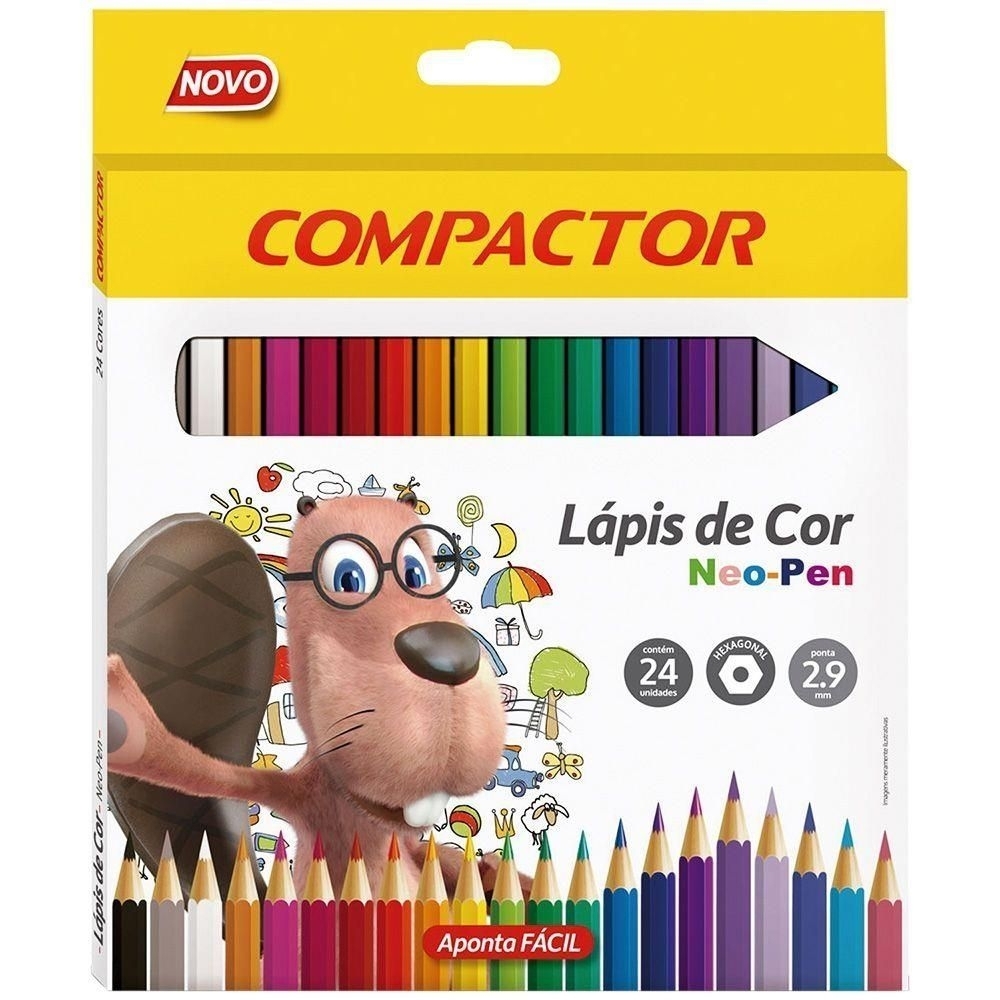 LÁPIS DE COR COMPACTOR 24 CORES