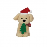 Cachorro de Pelucia com Gorro Papai Noel 23cm Cromus