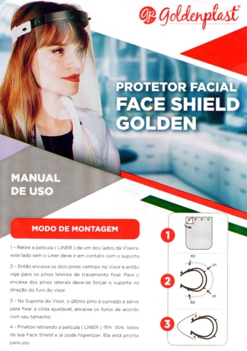 Mascara Protetora Facial - Face Shield - Goldenplast