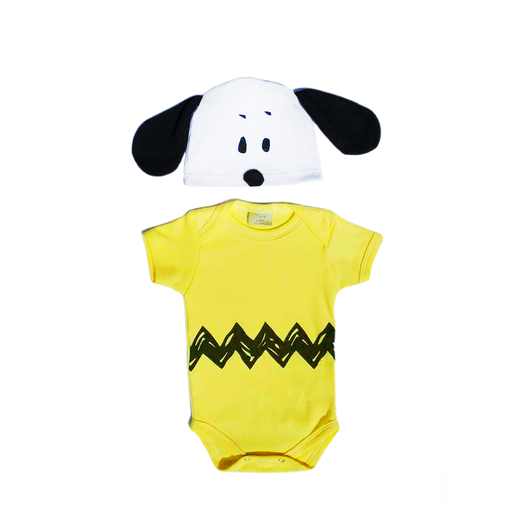 Body Bebê Infantil Charlie Brown / snoopy com touca
