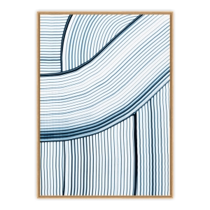Quadro com Desenho de Linhas em Azul Marinho