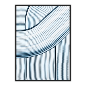 Quadro com Desenho de Linhas em Azul Marinho