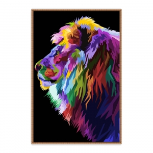 Quadro com Arte Colorida de Leão