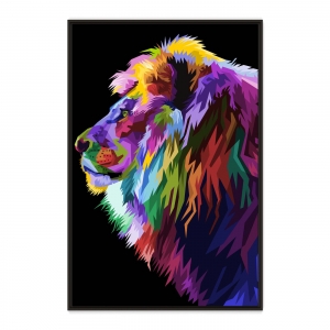 Quadro com Arte Colorida de Leão