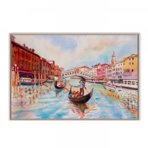 Quadro com Pintura em Aquarela de Veneza - Itália