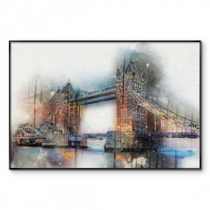Quadro com Pintura em Aquarela - Tower Bridge