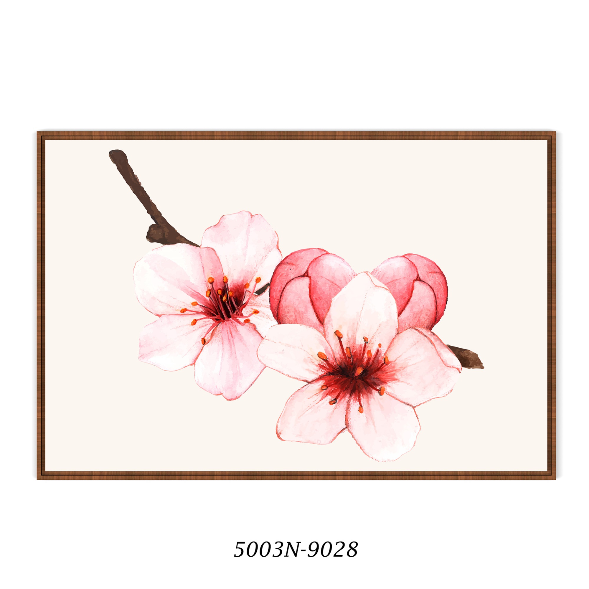 Quadro Decorativo com Imagem de Flor em Tons de Rosa