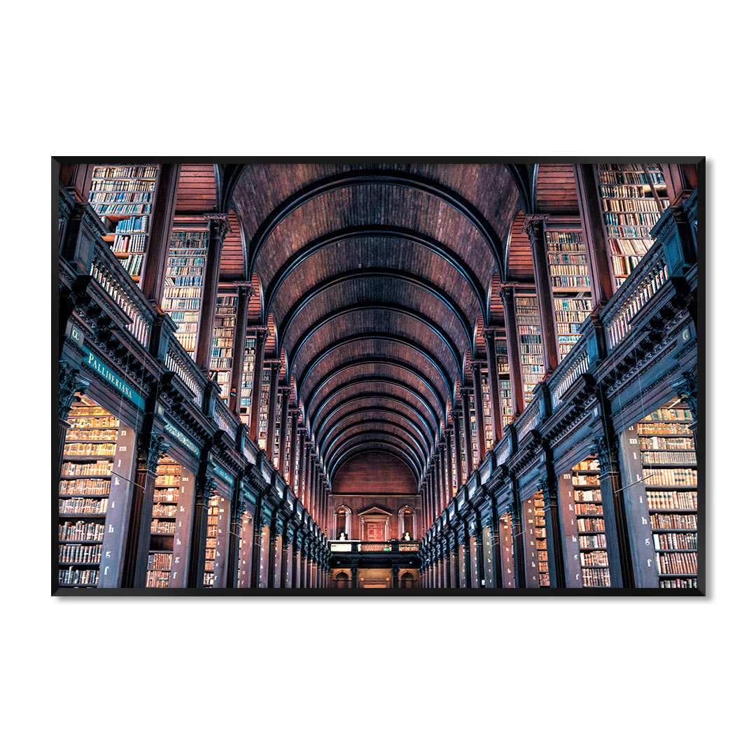 Quadro Decorativo com Fotografia da Biblioteca Trinity College - Dublin/Irlanda