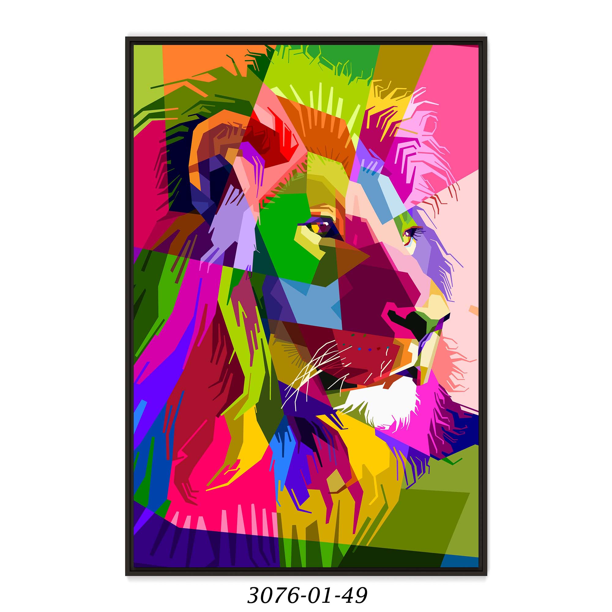 Quadro Decorativo com Leão Artístico Colorido