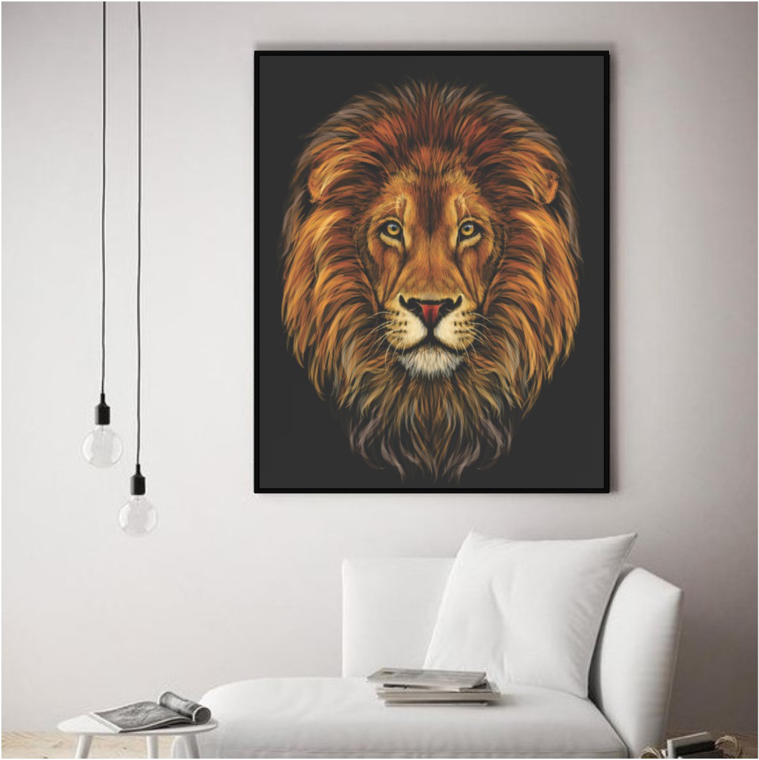 Quadro Decorativo Desenho de Leão