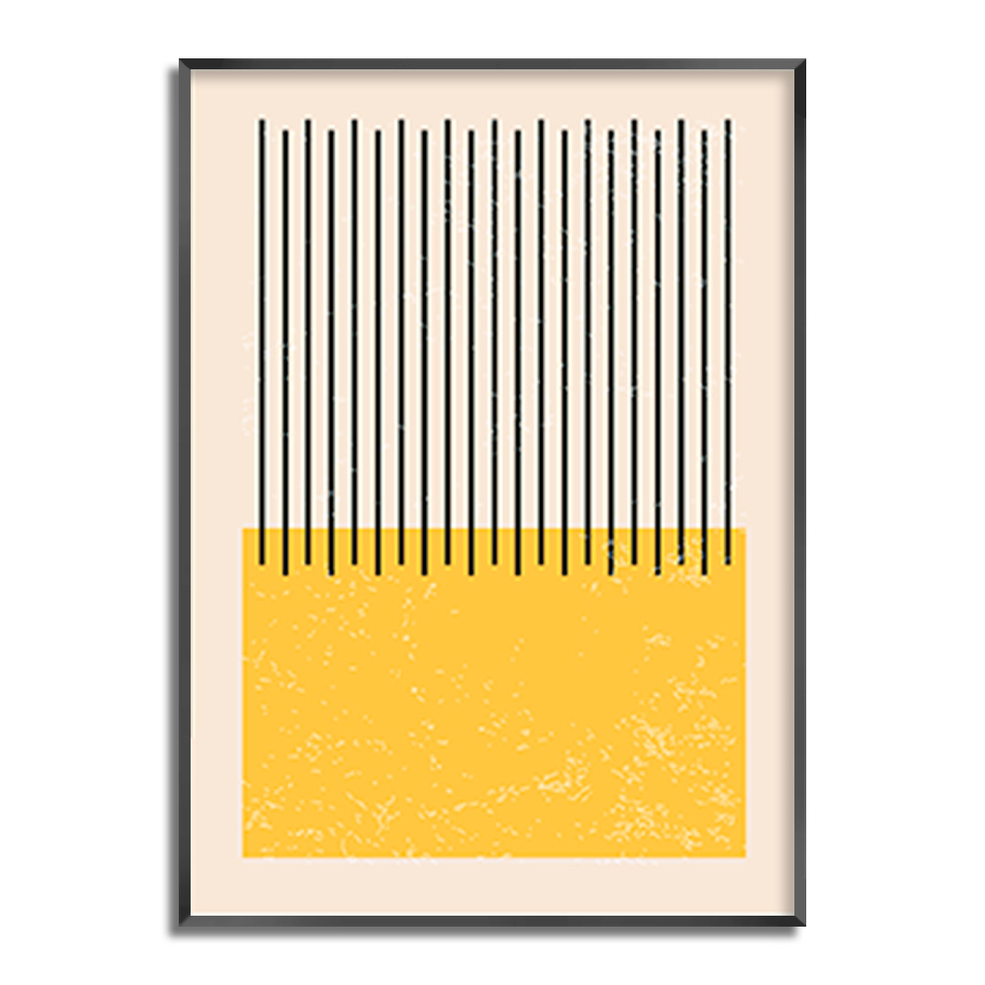 Quadro Decorativo Geométrico Minimalista Amarelo