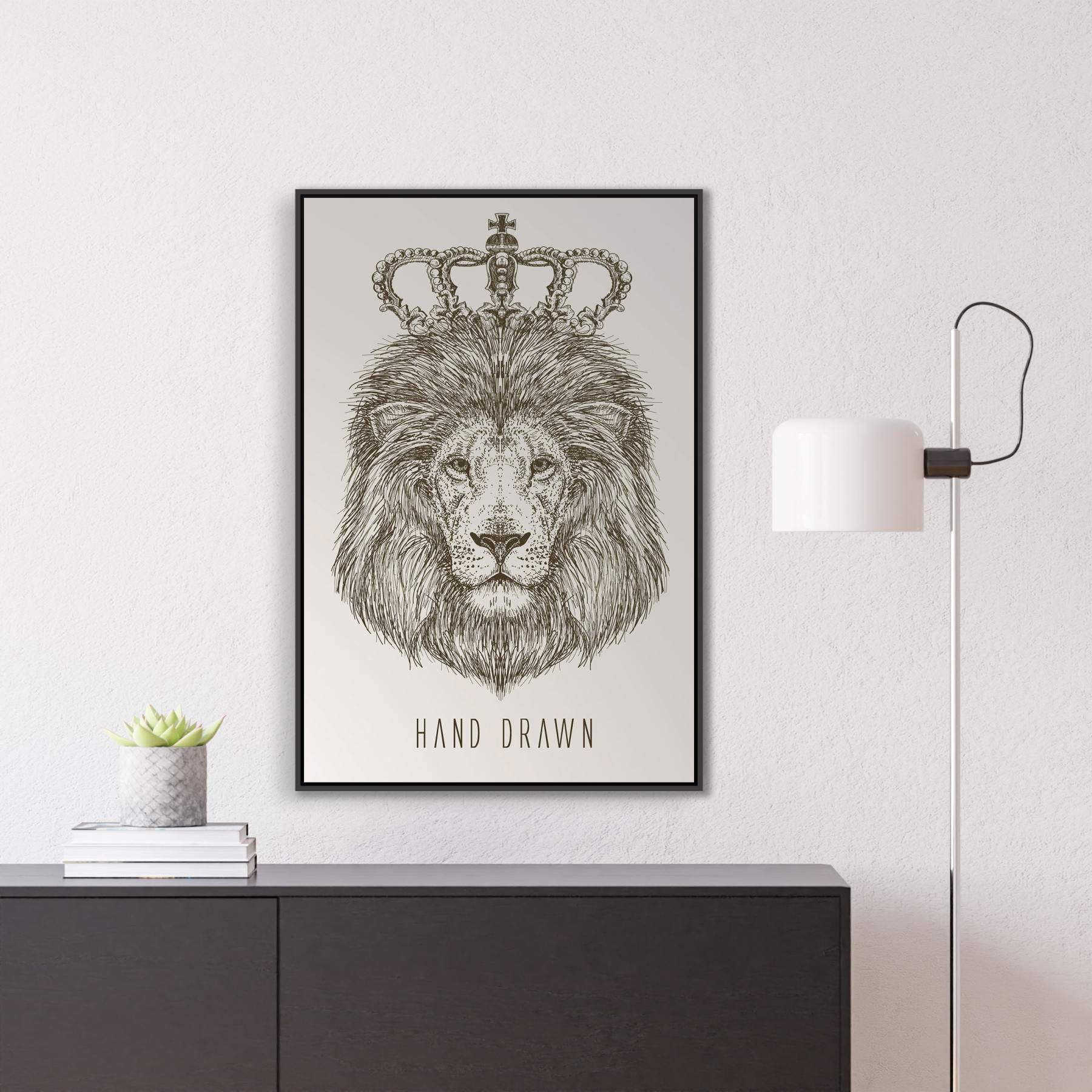 Quadro Decorativo Leão com Coroa