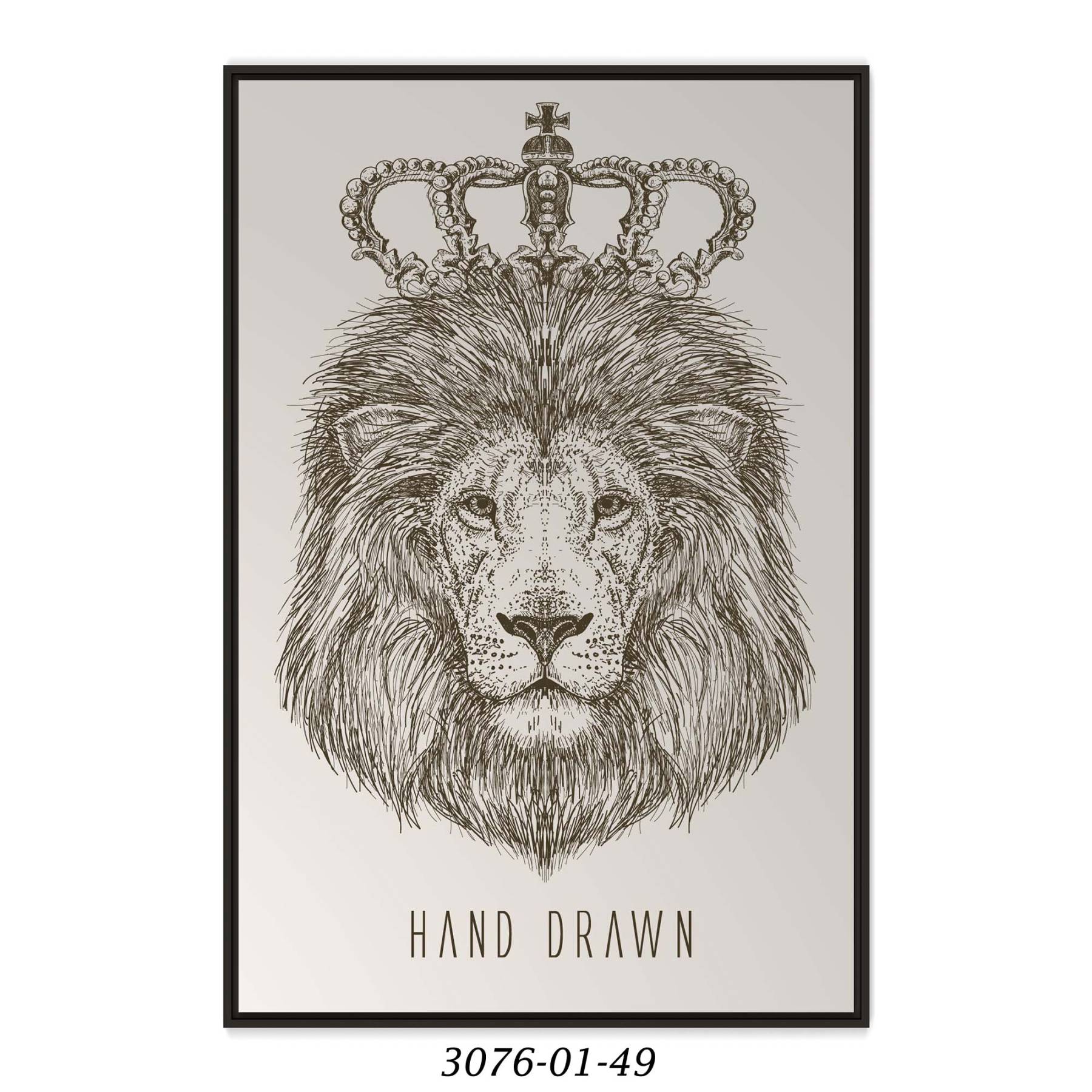 Quadro Decorativo Leão com Coroa