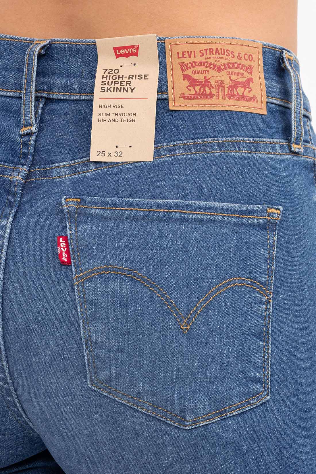 Calca Jeans Levis 720 High Rise Super Skinny Rasgo