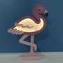 Luminária Abajur Flamingo de Mesa com Led Com ou Sem Fio