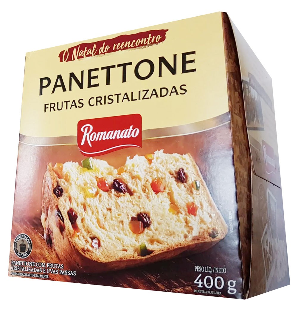 Panettone Frutas Cristalizadas - Romanato - 400g - DC2 Alimentos