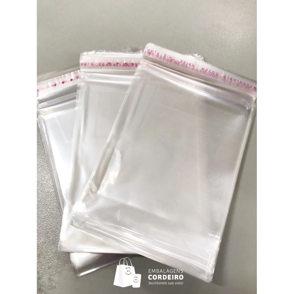 Saquinhos Transparentes com Aba adesivada 15x21cm (200 unidades)