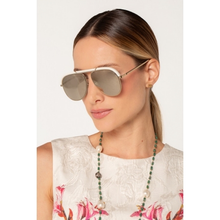 Óculos Dior Espelhado Detalhe Branco com Caixa