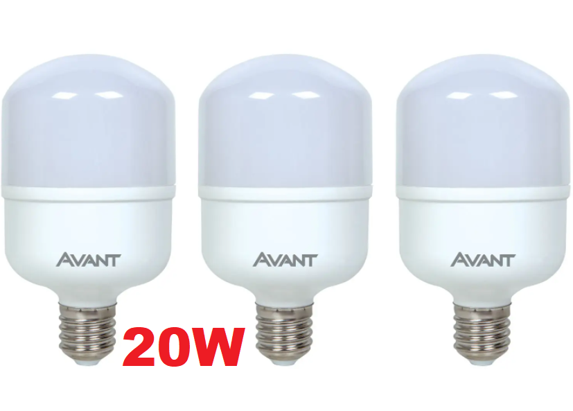 KIT COM 3 LAMPADAS LED 20W 6.5K BIVOLT AVANT