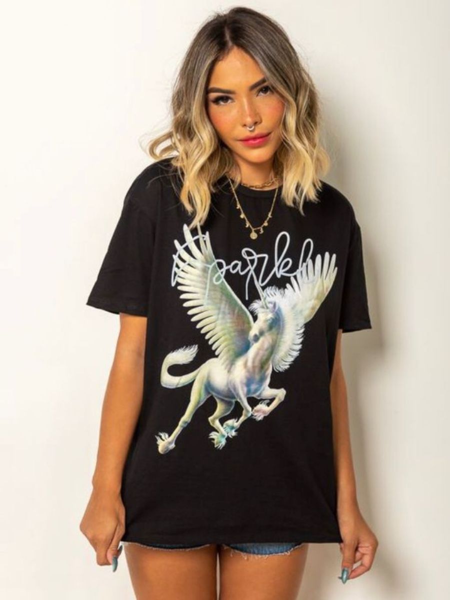 T-Shirt Max Feminina Unicorn