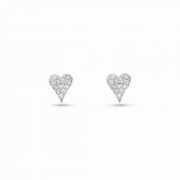 Brincos Mini Hearts Ouro branco 18k com Diamantes