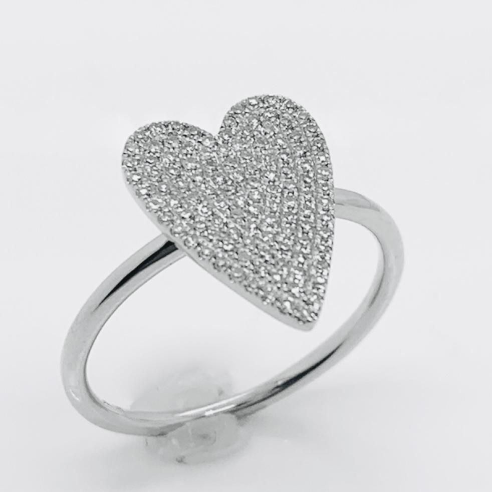 Anel Jumbo Heart Diamantes Ouro branco 18k