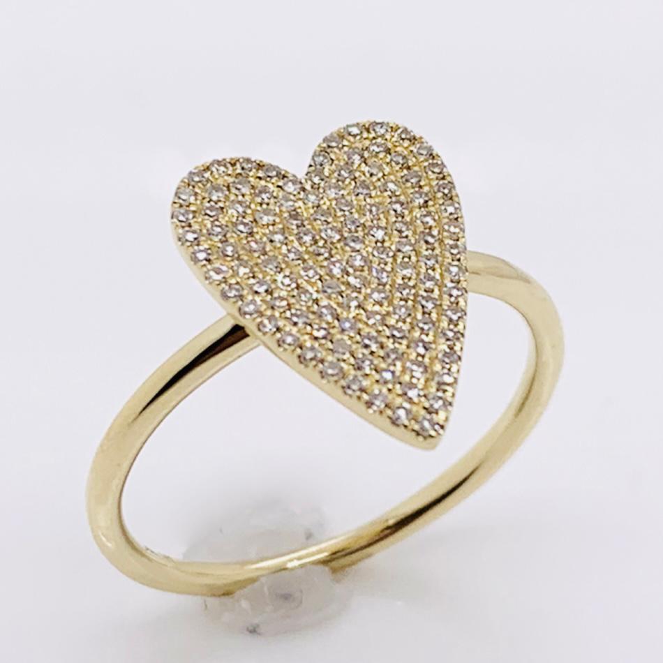 Anel Jumbo Heart Diamantes Ouro 18k