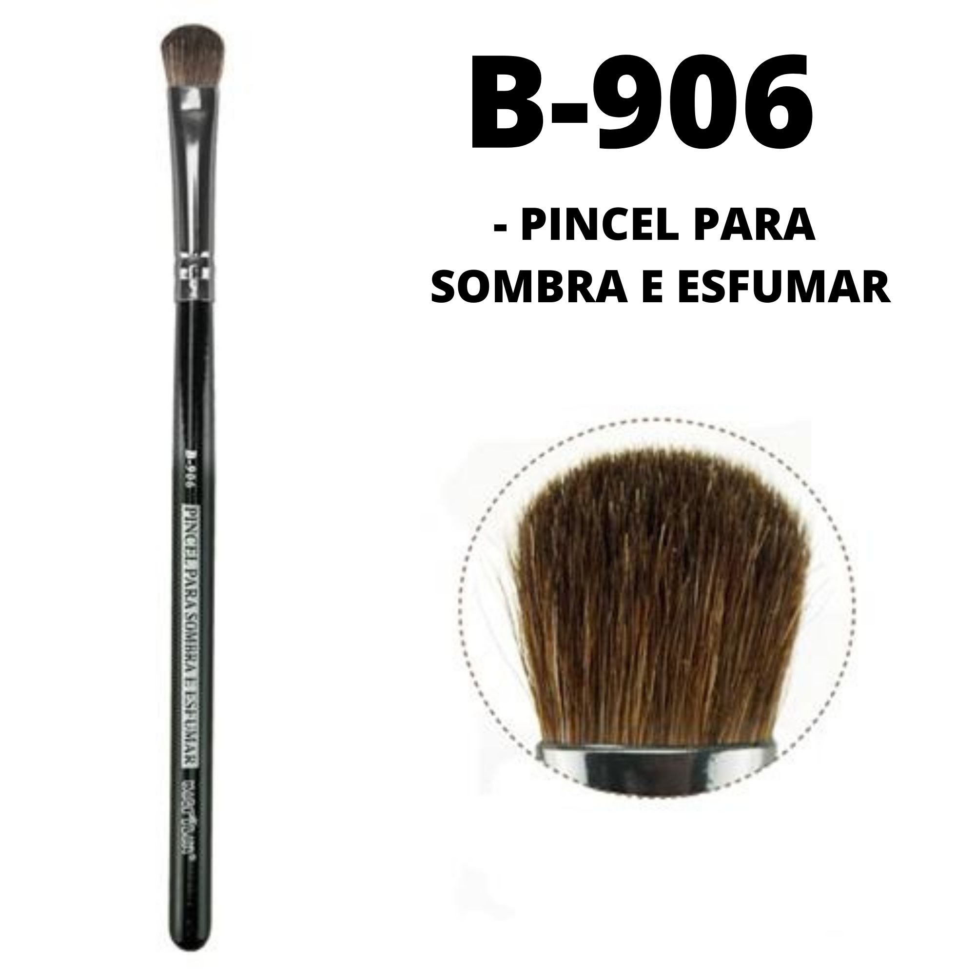 Pincel Para Sombra e Esfumar B906 Linha Black Profissional Macrilan