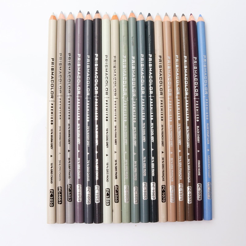 Americano prismacolor sanfu óleo colorido lápis cinza série pc1068 única cor colores conjunto de arte material escolar