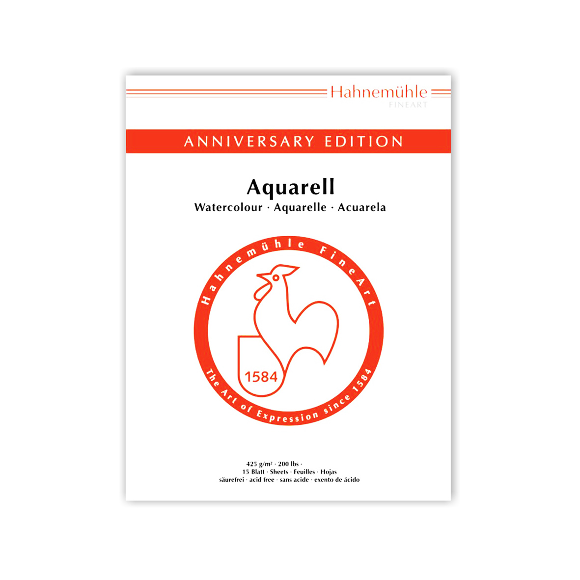 Bloco Aquarela Edição Aniversário 425 g/m2 30x40cm 15 fls  Hahnemuhle