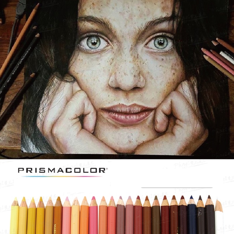 Prismacolor lápis de cor oleosa americana, lápis de retrato, suprimentos escolares de 24 cores