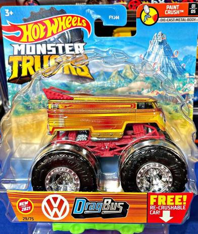 Hot Wheels Monster Truck 1:64 Drag bus