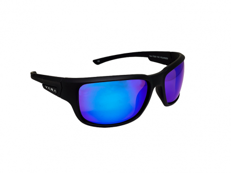 Óculos de sol polarizado - Dark Vision F0203 - Sport - Lente Interna Marrom com Azul Espelhado - Armação Preta - Floating