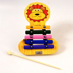 Instrumento Musical Infantil Metalofone Leão Colorido Vibratom
