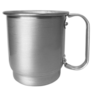 Caneca de Alumínio Prata Inteira Escovada para Sublimação | Capacidade: 550ml