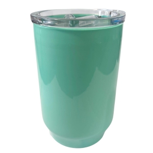 Copo de Polímero 450ml Retrô com Tampa Cristal para Sublimação (SFCT) | Verde Água