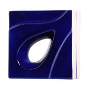 Cobogó de Cerâmica Azul Esmaltado Linha Gota 19,5x19,5x8 Cm