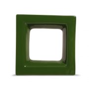 Cobogó de Cerâmica Verde Esmaltado Linha Square 19,5x19,5x8 Cm