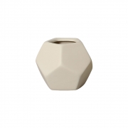 Mini Vasinho Geométrico Cerâmica Marfim 8,8x10,4 cm