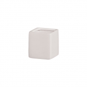 Mini Vasinho Quadrado Cerâmica Branco 6,5x5,5 cm