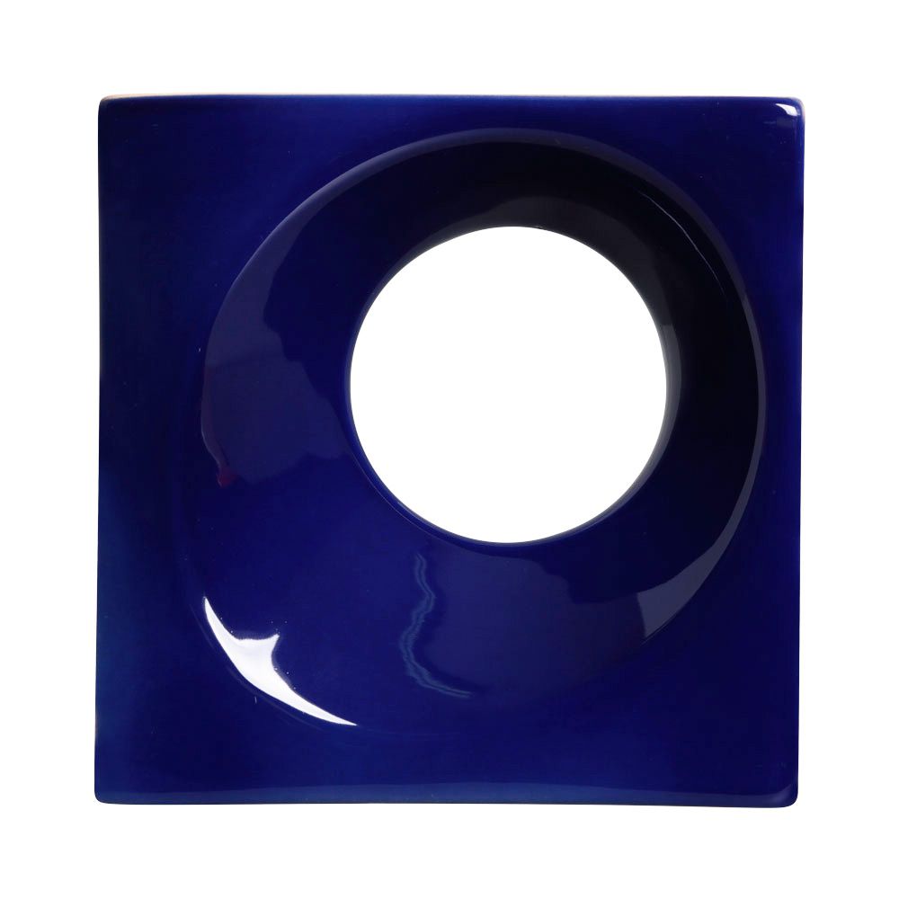 Cobogó de Cerâmica Azul Esmaltado Linha Orvalho G 19,5x19,5x8 Cm