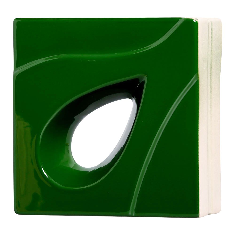 Cobogó de Cerâmica Verde Esmaltado Linha Gota 19,5x19,5x8 Cm