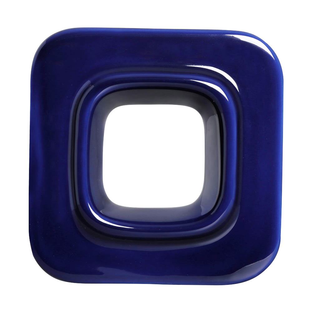 Cobogó Nova Bauhaus Quadrado Azul Cobalto em Cerâmica Esmaltada 19,5x19,5x6 Cm
