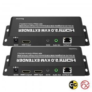 Extensor HDMI v 2.0 4K@60Hz 60m KVM sobre 1 cabo Cat5e/6 com IR *FX-HKE60C*