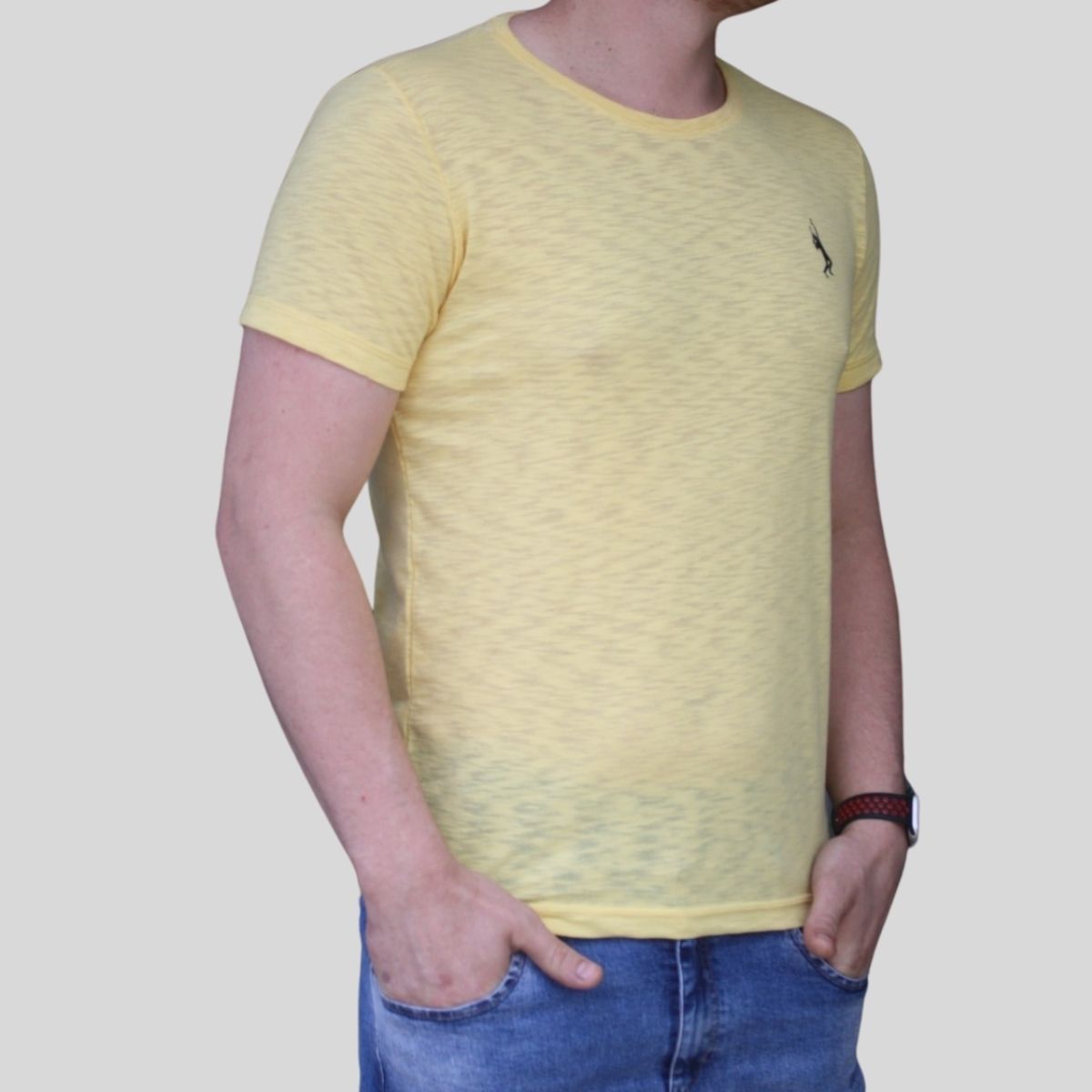 Camisetas Básica  Verão  John Pull Amarelo
