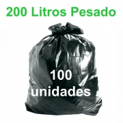 Saco de Lixo Preto 200 litros 100 unidades Tipo Pesado Reforçado