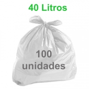 Saco de Lixo Branco 40 litros 100 unidades  Leve