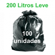 Saco de Lixo Preto 200 litros 100 unidades  Leve