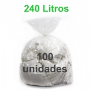 Saco de Lixo Transparente 240 litros 100 unidades Tipo Pesado Reforçado