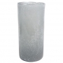 Vaso Cilindro de Vidro Artesanal Branco Gelo Liz 14x31cm